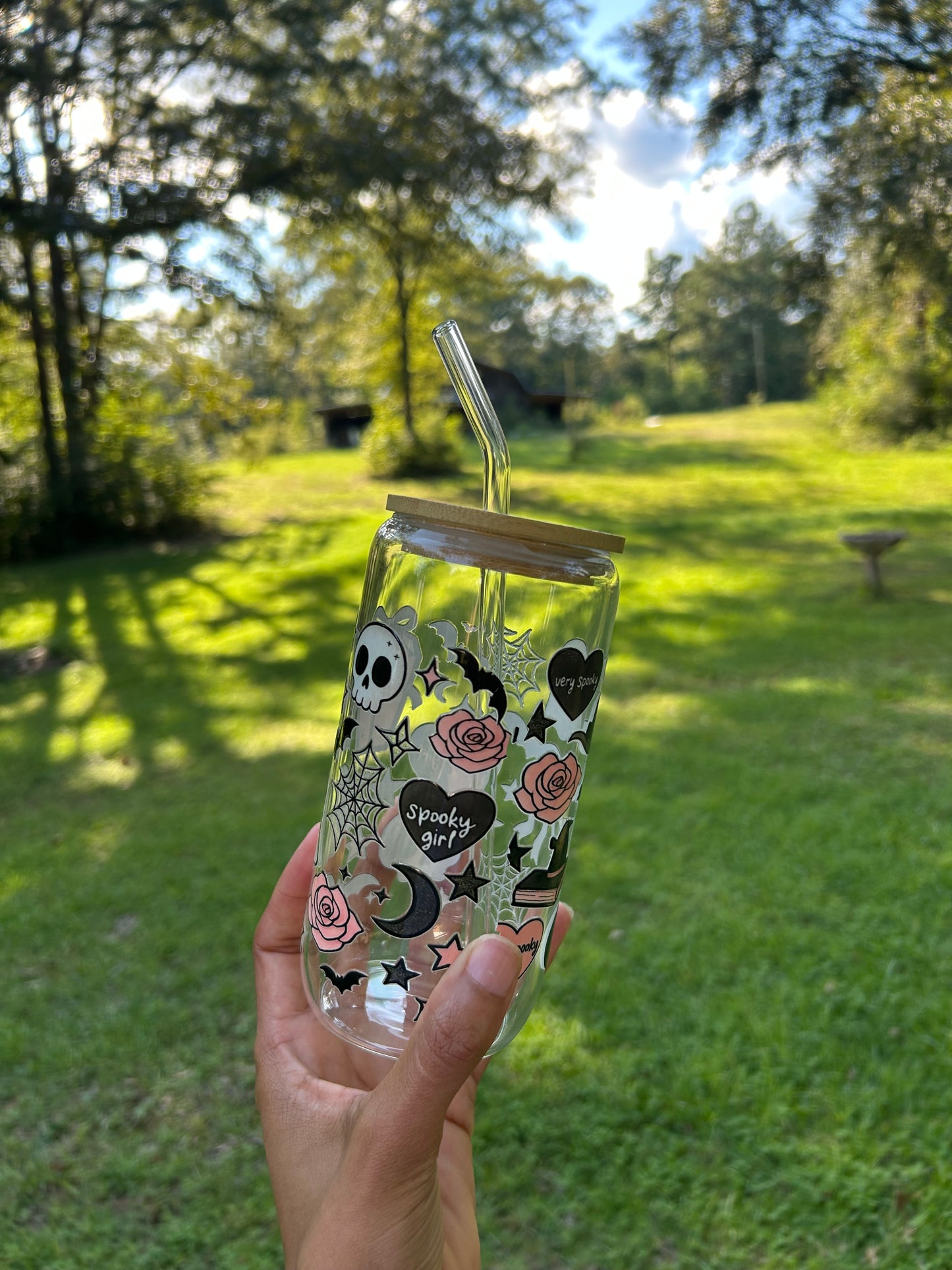 Pink & Black Ghost tumbler