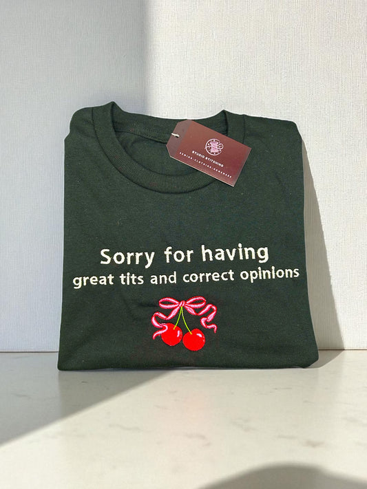 Sorry for having great tits and correct opinions