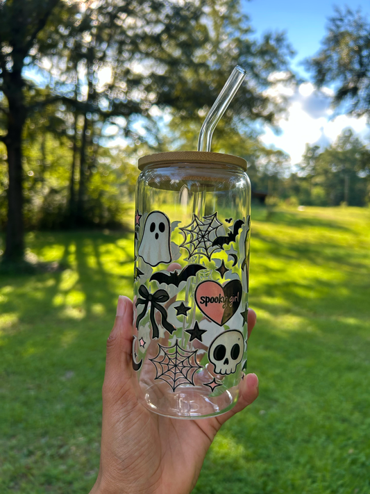 Pink & Black Ghost tumbler